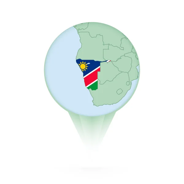 Mapa Namíbia Ícone Localização Elegante Com Mapa Bandeira Namíbia —  Vetores de Stock