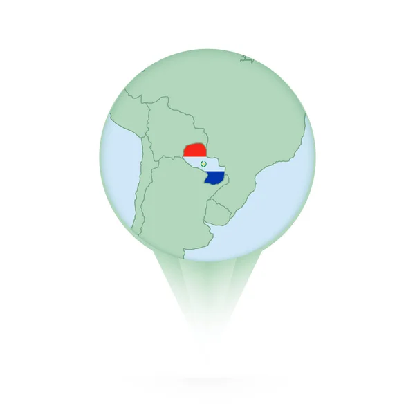 Paraguay Karta Elegant Läge Ikon Med Paraguay Karta Och Flagga — Stock vektor