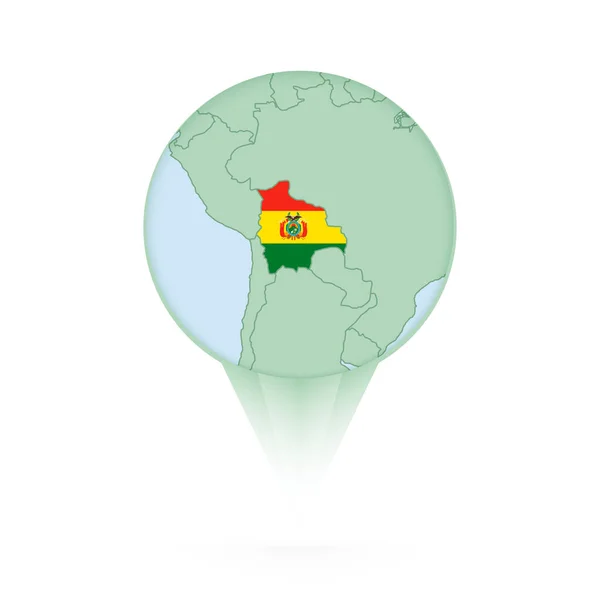 Bolívia Mapa Ícone Localização Elegante Com Mapa Bandeira Bolívia — Vetor de Stock
