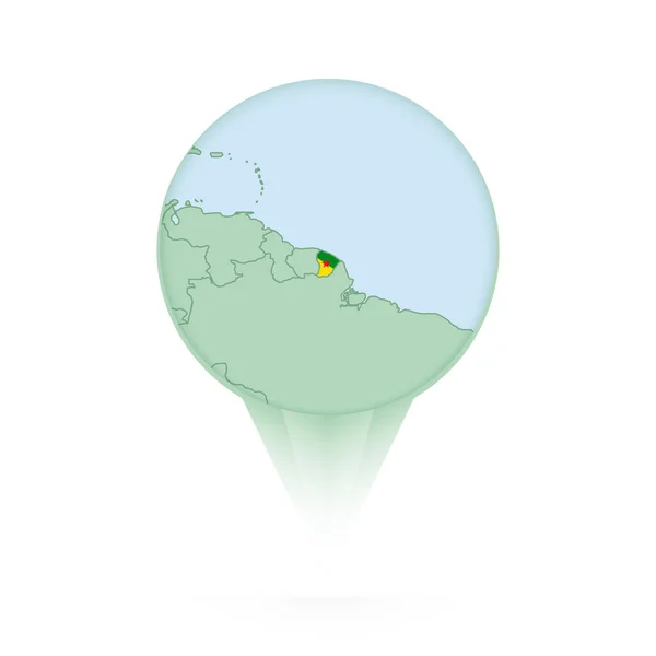 Francouzská Mapa Guyany Stylová Ikona Umístění Mapou Francouzské Guyany Vlajkou — Stockový vektor