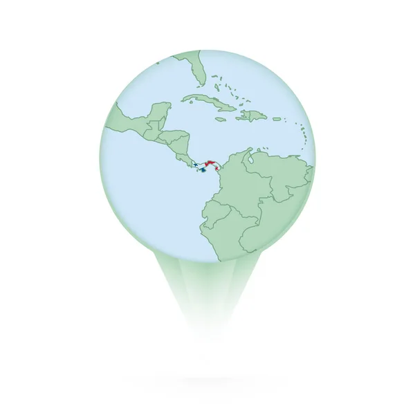 Panama Map Stylish Location Icon Panama Map Flag — Stock Vector