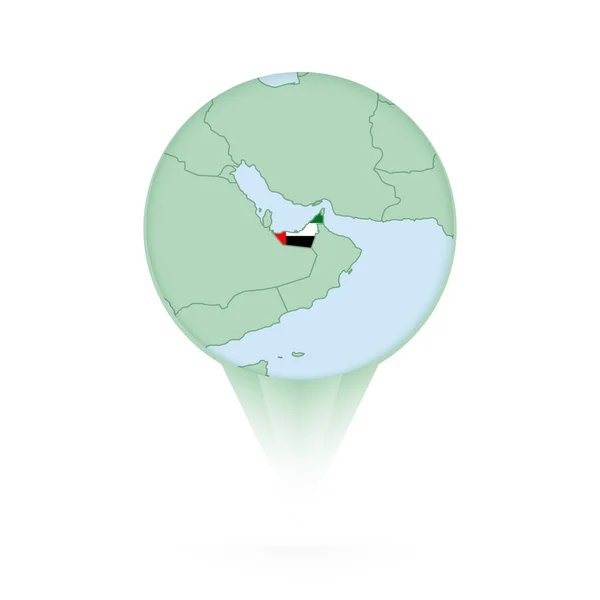阿拉伯联合酋长国地图 带有阿拉伯联合酋长国地图和国旗的时尚位置图标 — 图库矢量图片