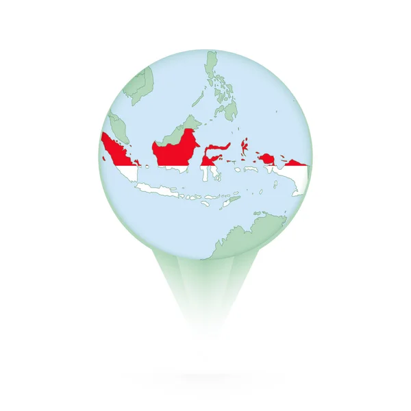 Mappa Indonesia Elegante Icona Della Posizione Con Mappa Mappa Indonesia — Vettoriale Stock