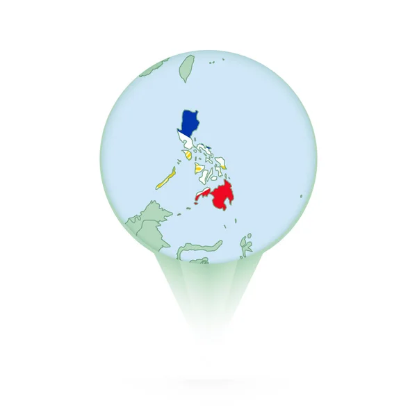 フィリピン地図 スタイリッシュなフィリピン地図と旗 — ストックベクタ