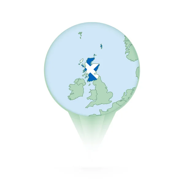 Mapa Escócia Ícone Localização Elegante Com Mapa Bandeira Escócia — Vetor de Stock