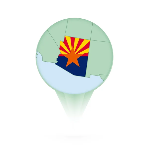 Arizona Mapa Icono Ubicación Con Estilo Arizona Mapa Bandera — Vector de stock