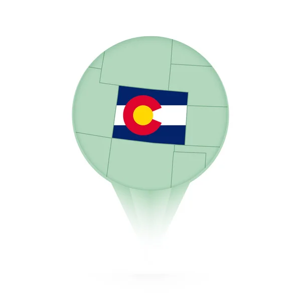 Colorado Karta Elegant Läge Ikon Med Colorado Karta Och Flagga — Stock vektor