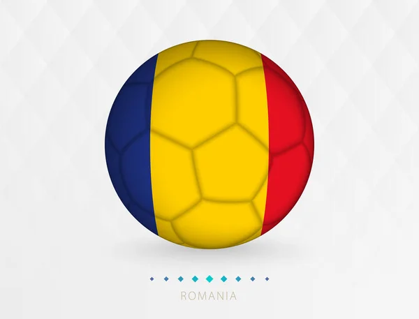Romanya Bayrak Desenli Futbol Romanya Milli Takımının Bayraklı Futbol Topu — Stok Vektör