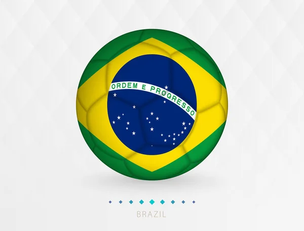 Brezilya Bayrak Desenli Futbol Brezilya Milli Takımının Bayraklı Futbol Topu — Stok Vektör