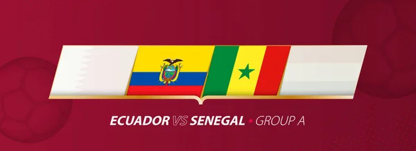 stock vector Ecuador - Senegal football match illustration in group A.