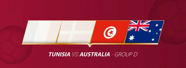 Tunisien Australien Fotbollsmatch Illustration Grupp — Stock vektor