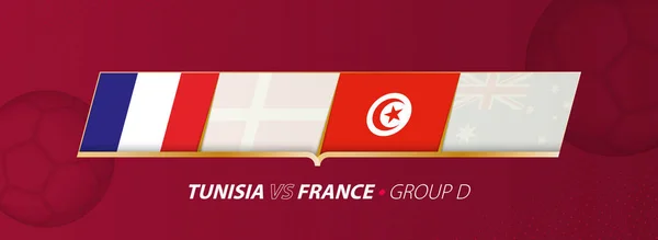 Túnez Francia Ilustración Partidos Fútbol Grupo — Vector de stock