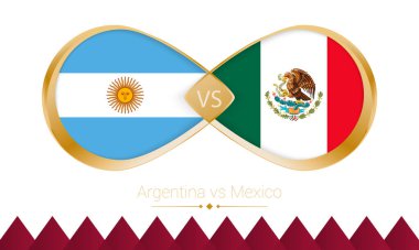 2022 Futbol Maçı için Arjantin Meksika 'ya karşı altın ikon.