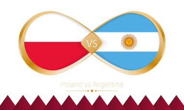 2022 Futbol Maçı için Polonya Arjantin 'e karşı altın ikon.