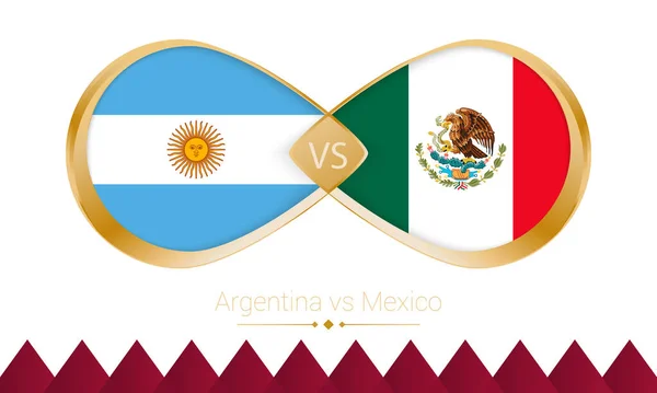 Argentinië Mexico Gouden Pictogram Voor Voetbal 2022 Wedstrijd — Stockvector