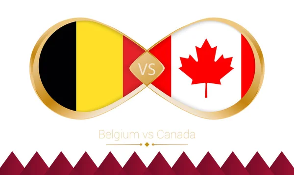 Bélgica Canadá Ícone Ouro Para Futebol 2022 Jogo — Vetor de Stock
