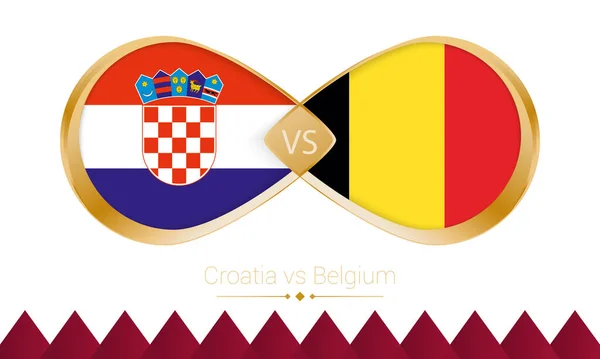 Croatie Contre Belgique Icône Pour Match Football 2022 — Image vectorielle