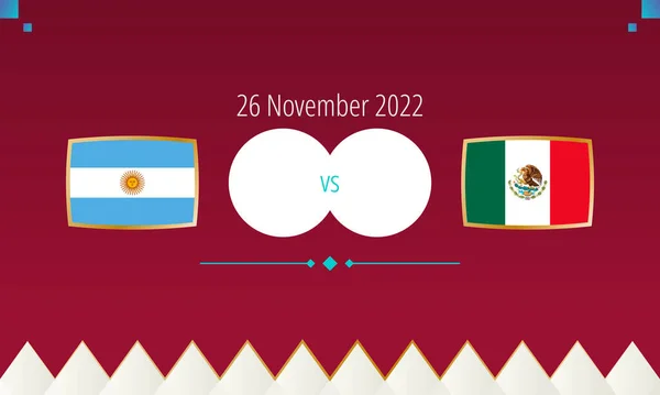Argentinië Mexico Voetbalwedstrijd Internationale Voetbalcompetitie 2022 — Stockvector