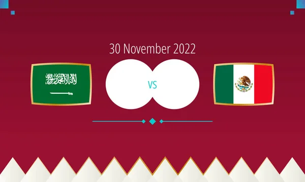 Saudi Arabië Mexico Voetbalwedstrijd Internationale Voetbalcompetitie 2022 — Stockvector