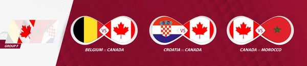 Seleção Canadá Jogos Grupo Competição Futebol 2022 Todos Jogos Ícone — Vetor de Stock