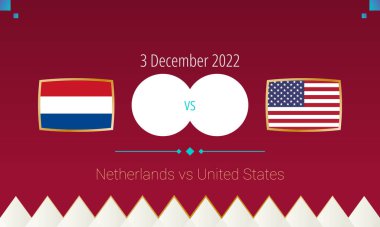 Hollanda, ABD 'ye karşı 16 raundluk uluslararası futbol müsabakası 2022' de. Karşıt simge.