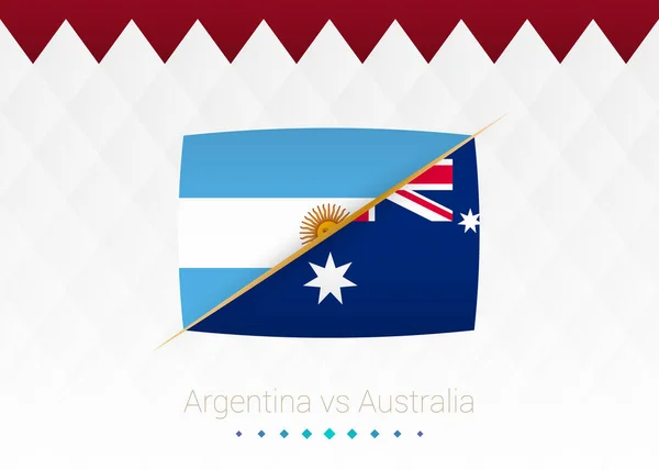 Národní Fotbalový Tým Argentina Austrálie Kolo16 Fotbal 2022 Zápas Ikona — Stockový vektor