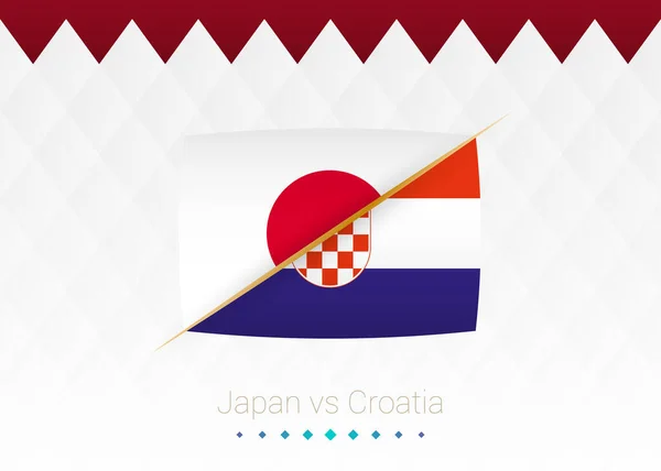 Selección Fútbol Nacional Japón Croacia Ronda Fútbol 2022 Partido Contra — Vector de stock