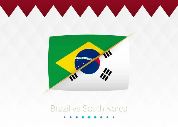 Selección Fútbol Brasil Corea Del Sur Ronda Fútbol 2022 Partido — Archivo Imágenes Vectoriales