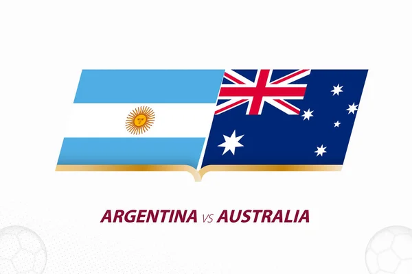 Argentina Austrálie Fotbalové Soutěži Kolo16 Ikona Proti Pozadí Fotbalu Ikona — Stockový vektor