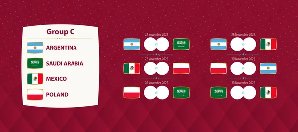 Ποδόσφαιρο Διεθνές Τουρνουά Ομάδα Αγώνες Εθνική Ομάδα Ποδοσφαίρου Χρονοδιάγραμμα Αγώνες — Διανυσματικό Αρχείο