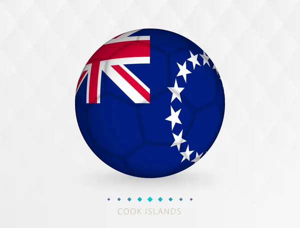 Pallone Calcio Con Motivo Bandiera Delle Isole Cook Pallone Calcio — Vettoriale Stock