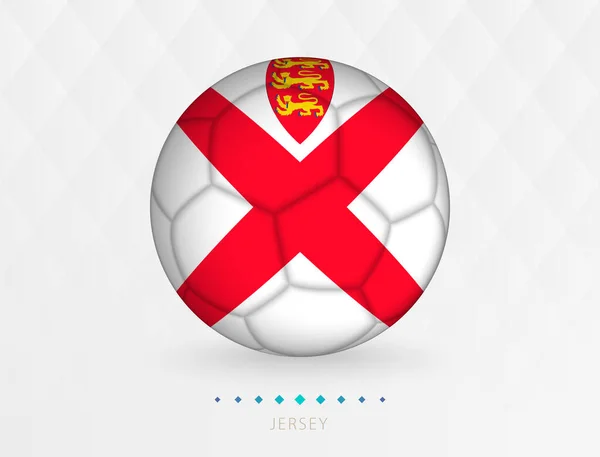 ジャージーの国旗柄のサッカーボール ジャージーの国旗のサッカーボール — ストックベクタ