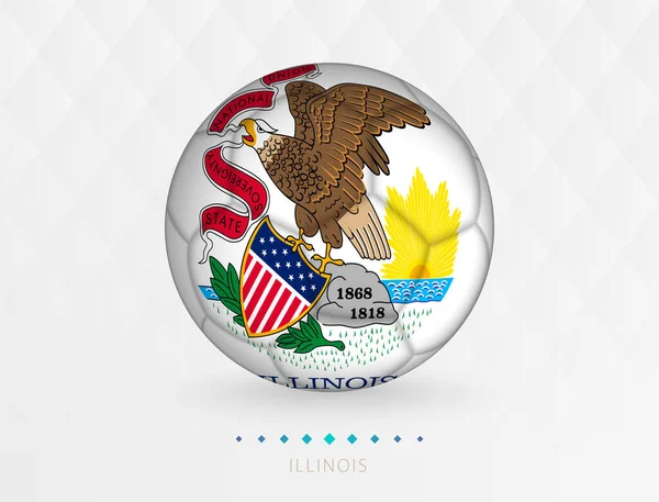 Pelota Fútbol Con Patrón Bandera Illinois Pelota Fútbol Con Bandera — Vector de stock