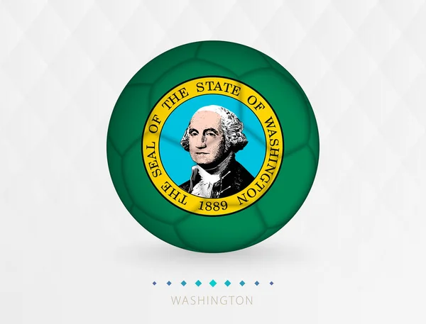Washington Bayrak Desenli Futbol Washington Milli Takımının Bayraklı Futbol Topu — Stok Vektör