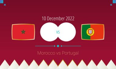 Fas, çeyrek finalde Portekiz futbol maçına karşı, 2022 uluslararası futbol müsabakası. Karşıt simge.