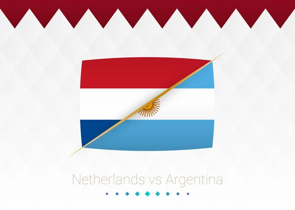 Збірна Нідерландів Аргентина Чвертьфінал Матч 2022 Року Проти Ікони Приклад — стоковий вектор