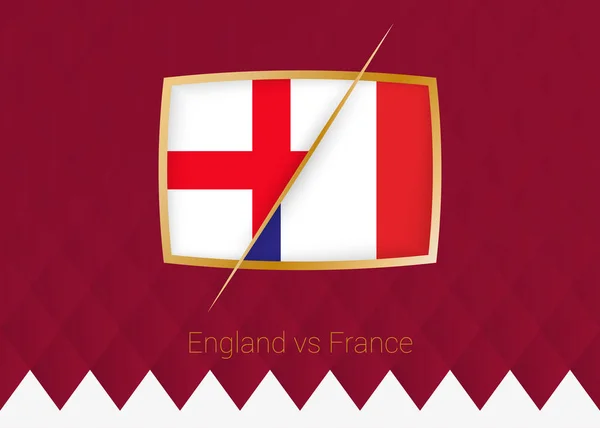 Angleterre France Icône Des Quarts Finale Compétition Football Sur Fond — Image vectorielle