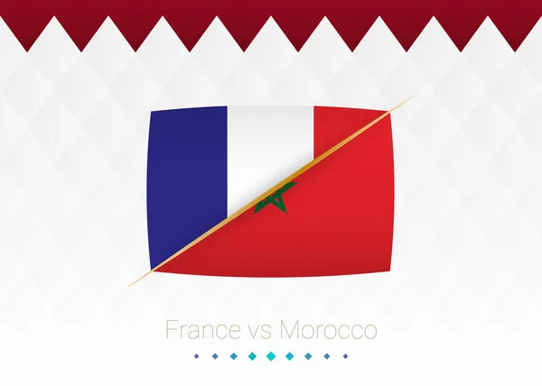 Nationaal Voetbalteam Frankrijk Marokko Halve Finale Voetbal 2022 Wedstrijd Tegen — Stockvector