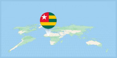 Location of Togo on the world map, marked with Togo flag pin.