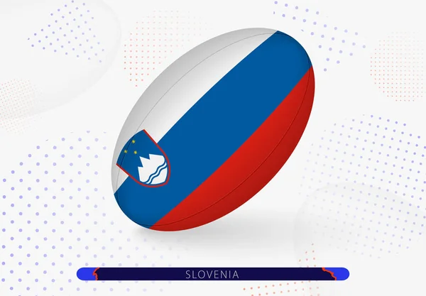 Rugby Ball Flag Slovenia Equipment Rugby Team Slovenia — 스톡 벡터