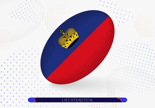 Rugby Ball Flag Liechtenstein Equipment Rugby Team Liechtenstein — Archivo Imágenes Vectoriales