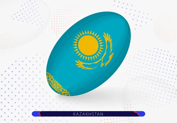 Rugby Ball Flag Kazakhstan Equipment Rugby Team Kazakhstan — Stock Vector