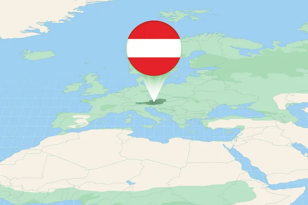 Map Illustration Austria Flag Cartographic Illustration Austria Neighboring Countries — Vetor de Stock