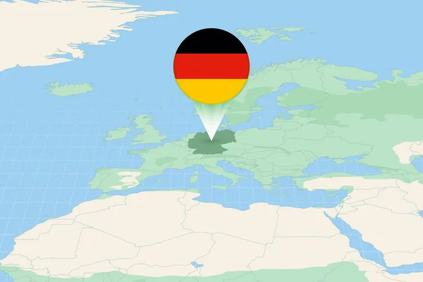 Map Illustration Germany Flag Cartographic Illustration Germany Neighboring Countries — Stock vektor