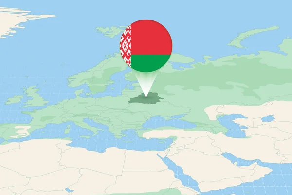 Map Illustration Belarus Flag Cartographic Illustration Belarus Neighboring Countries — Stockvector
