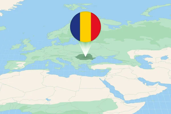 Map Illustration Romania Flag Cartographic Illustration Romania Neighboring Countries — Image vectorielle