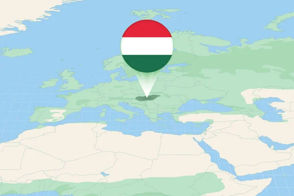Map Illustration Hungary Flag Cartographic Illustration Hungary Neighboring Countries — Vetor de Stock