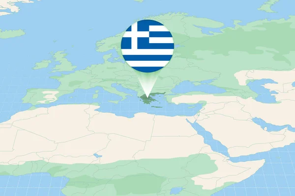 Εικονογράφηση Χάρτη Της Ελλάδας Σημαία Χαρτογραφική Απεικόνιση Της Ελλάδας Και — Διανυσματικό Αρχείο