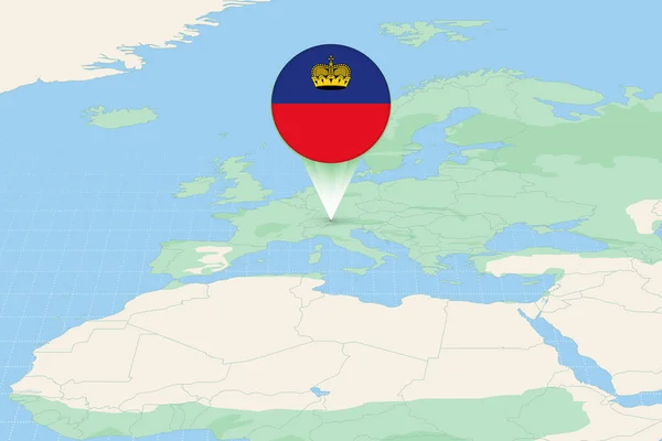 Karta Illustration Liechtenstein Med Flaggan Kartografisk Illustration Liechtenstein Och Grannländerna — Stock vektor