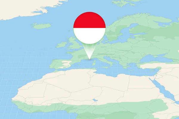 Map Illustration Monaco Flag Cartographic Illustration Monaco Neighboring Countries — Stockvector